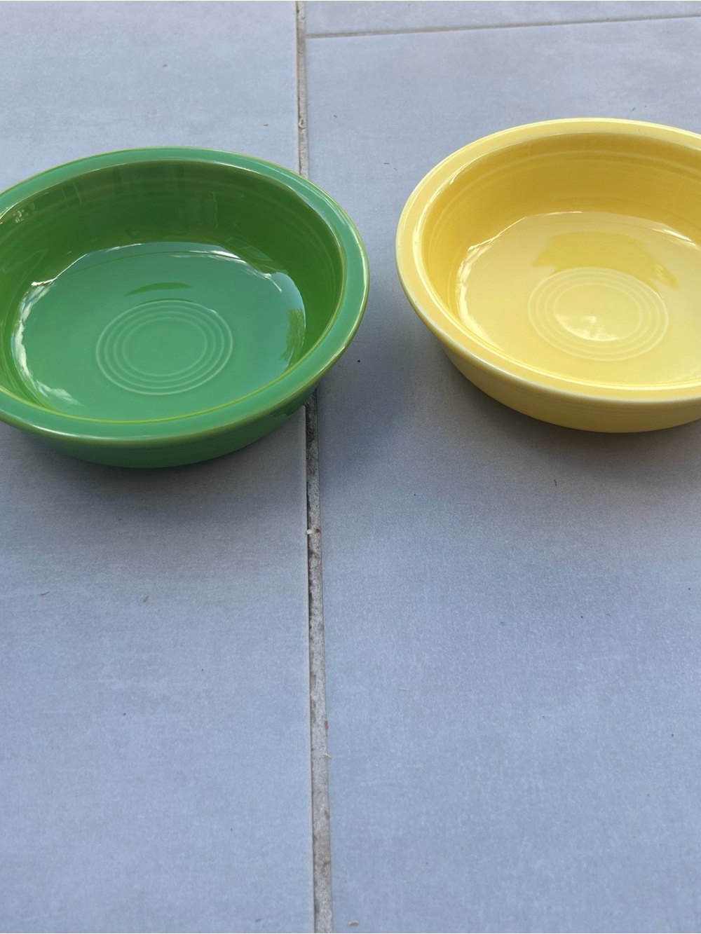 Fiestaware Green and Yellow Ceramic Bowls Set